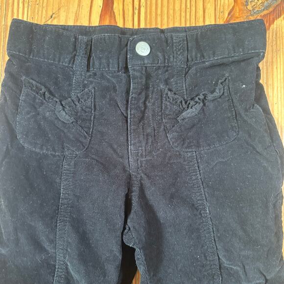 Healthtex retro black corduroy rose embroidered ruffle accent pants SIZE 4T - Picture 2 of 5